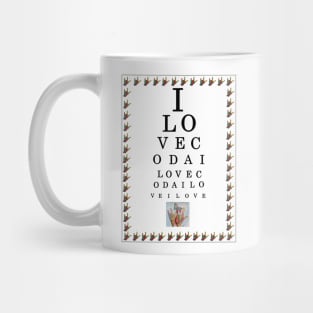 ASL I Love CODA Eye Chart Mug